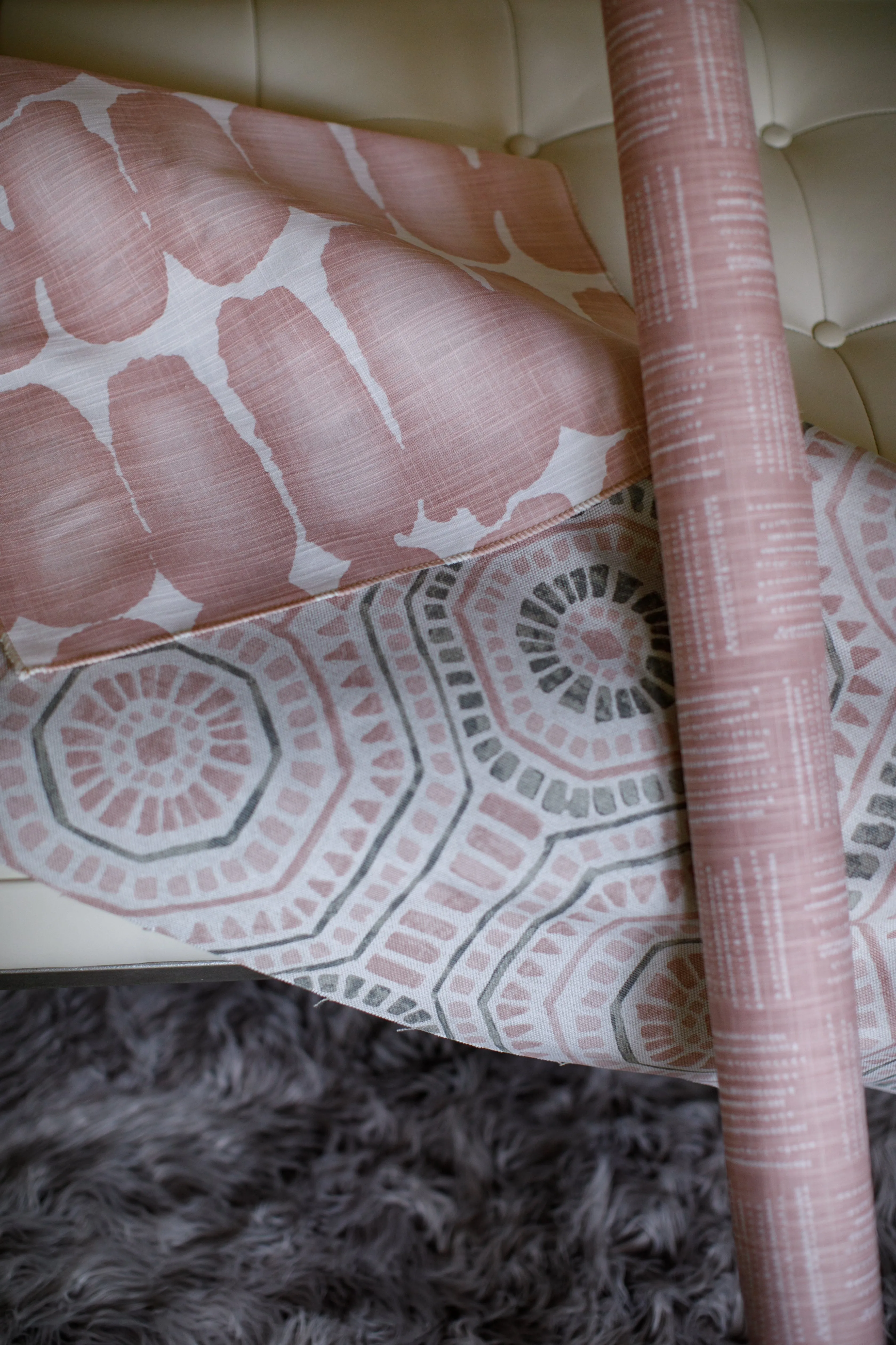 Shibori Dot Blush Slub Canvas Fabric By Premier Prints