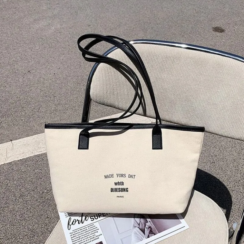Shoulder Bag Female Crossbody Bag Women Designer Handbag Purse Drawstring Women Bag Fashion 2021 New Simple Canvas High Capacity