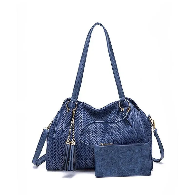 Shoulder Strap Tassel Tote Bag Set