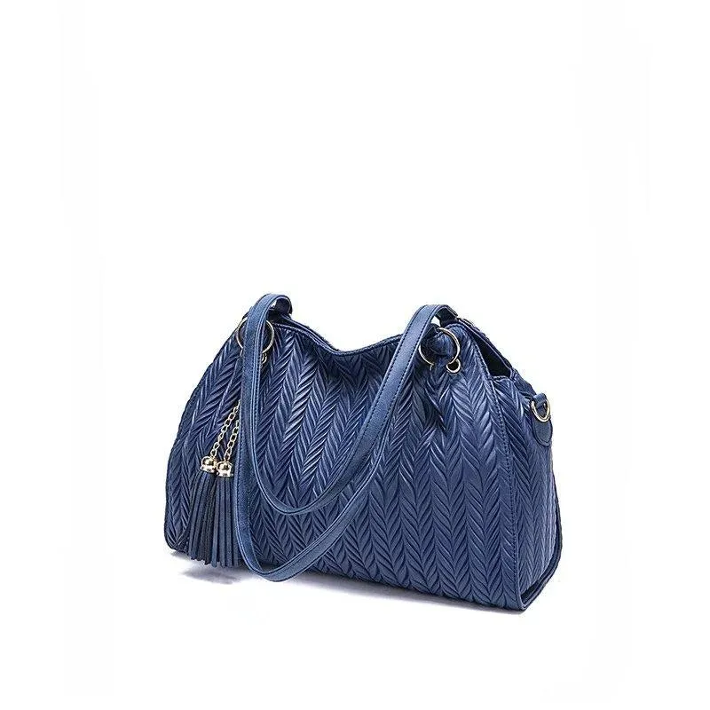 Shoulder Strap Tassel Tote Bag Set