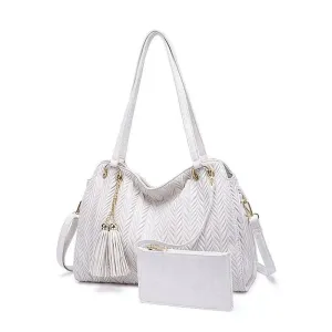 Shoulder Strap Tassel Tote Bag Set