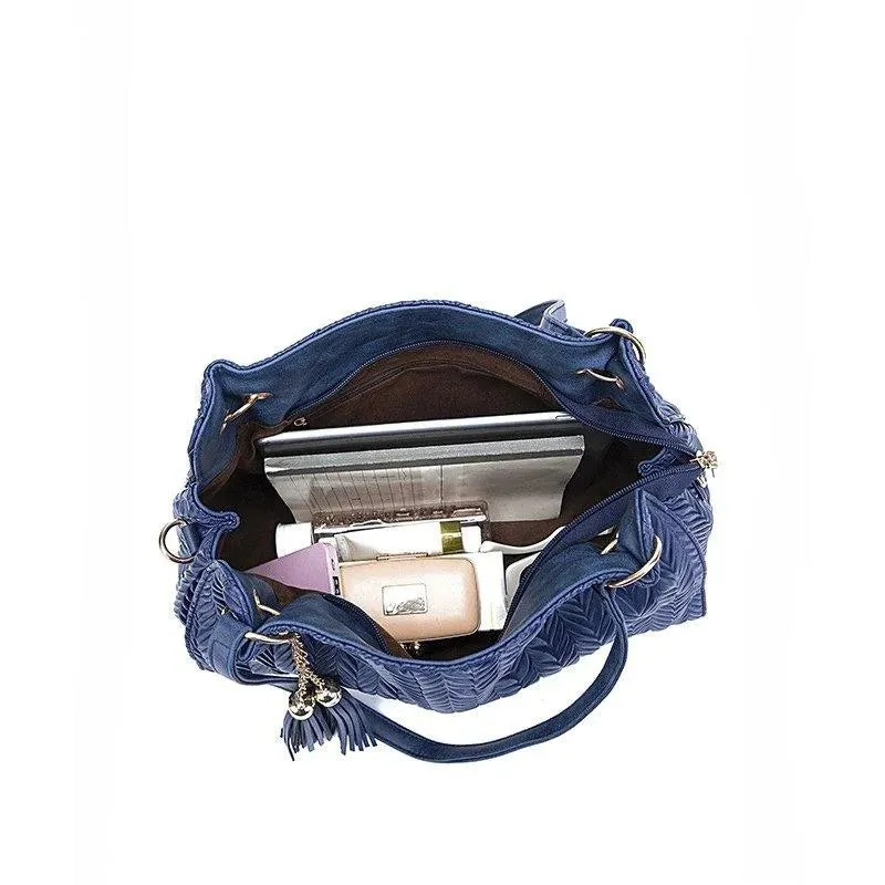 Shoulder Strap Tassel Tote Bag Set