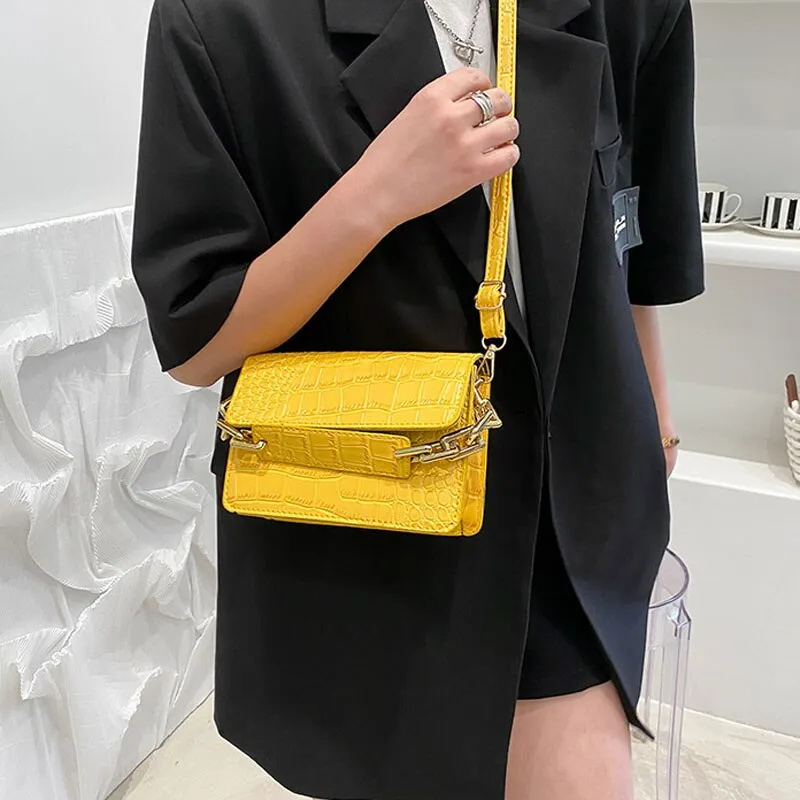 Simple Style Small Handbags For Women High Quality Solid Color Shoulder Bag Designer Chain Strap Versatile Crossbody Bag