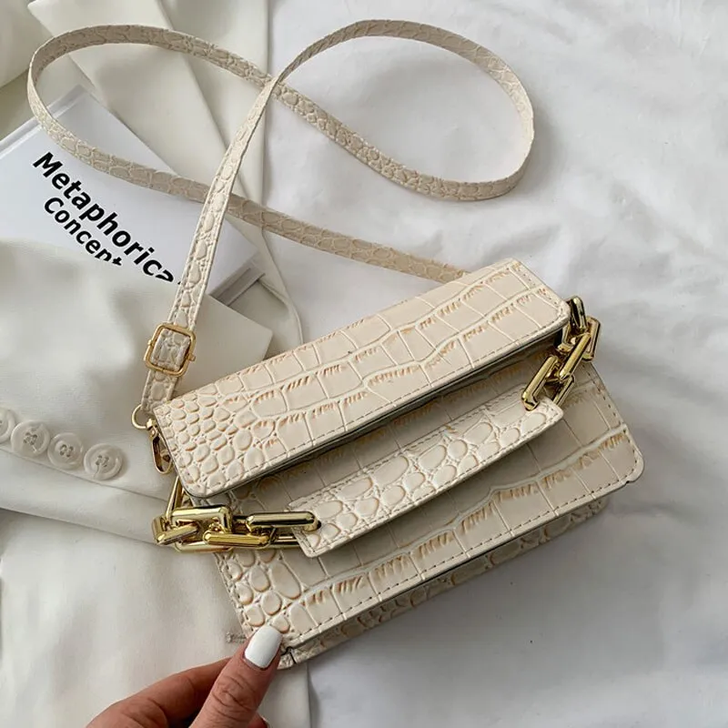 Simple Style Small Handbags For Women High Quality Solid Color Shoulder Bag Designer Chain Strap Versatile Crossbody Bag
