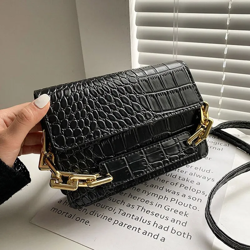Simple Style Small Handbags For Women High Quality Solid Color Shoulder Bag Designer Chain Strap Versatile Crossbody Bag