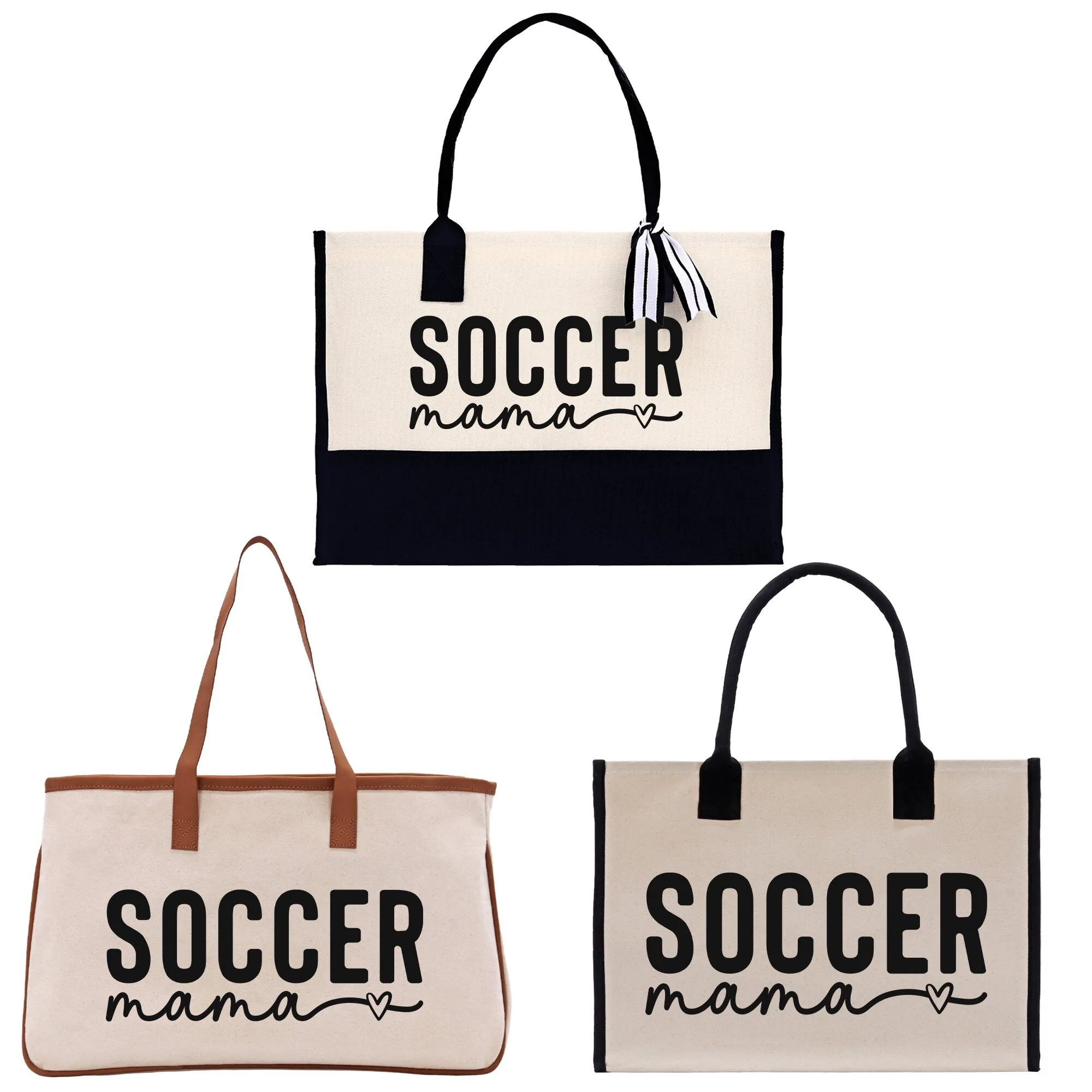 Soccer Mama Sports Cotton Canvas Tote Bag Gift for Soccer Mom Football Lover Mom Gift