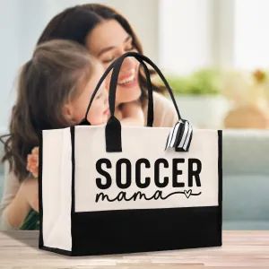 Soccer Mama Sports Cotton Canvas Tote Bag Gift for Soccer Mom Football Lover Mom Gift