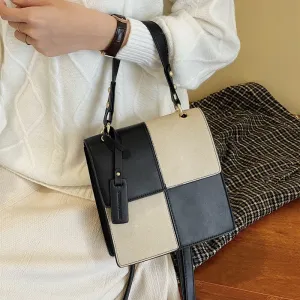 Special Design Matte PU Leather Box Crossbody Bags with Short Handle for Women 2021 Winter Shoulder Handbags and Purses