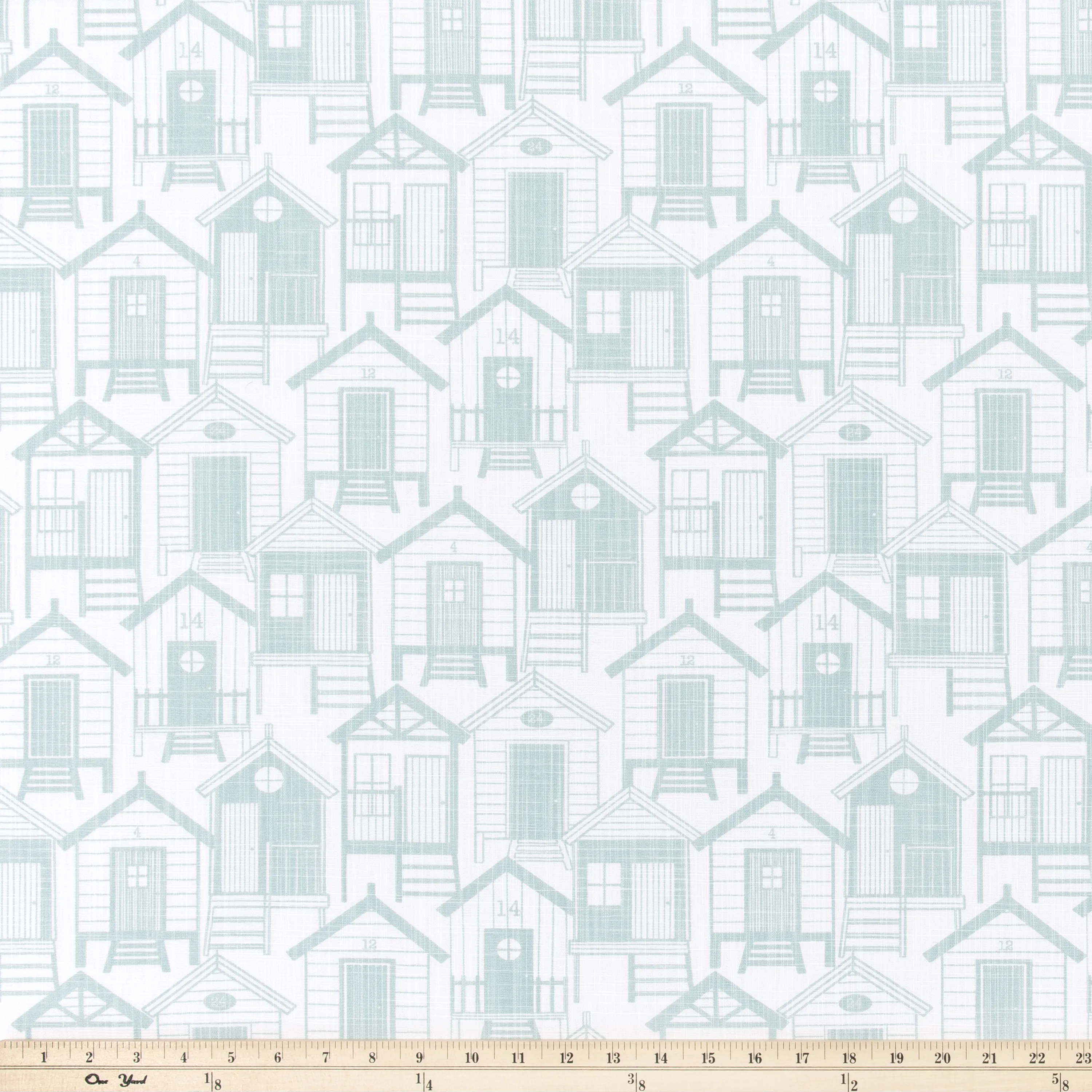 Surf Shack Blue Haze Slub Canvas Fabric By Premier Prints
