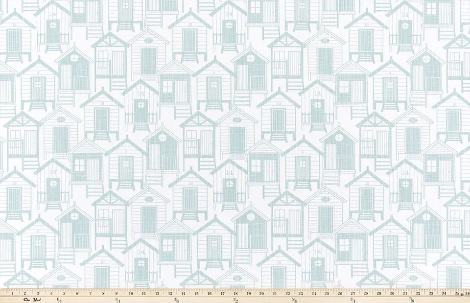 Surf Shack Blue Haze Slub Canvas Fabric By Premier Prints
