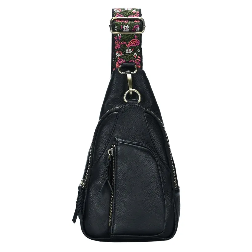 Tasha Embroidered Sling Bag