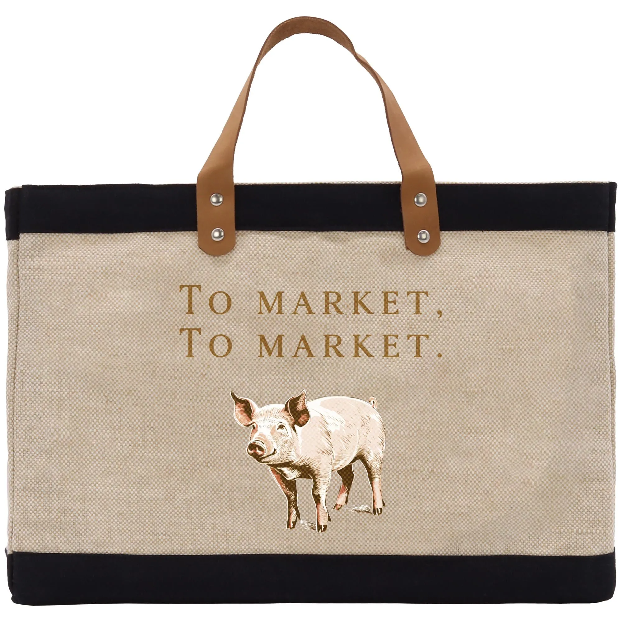 To Market Farmers Market Jute Canvas Tote Funny Farmer Market Bag Quote Jute Bag Shopping Bag Burlap Bag Farmhouse Bag Grocery Bag (FT1004)