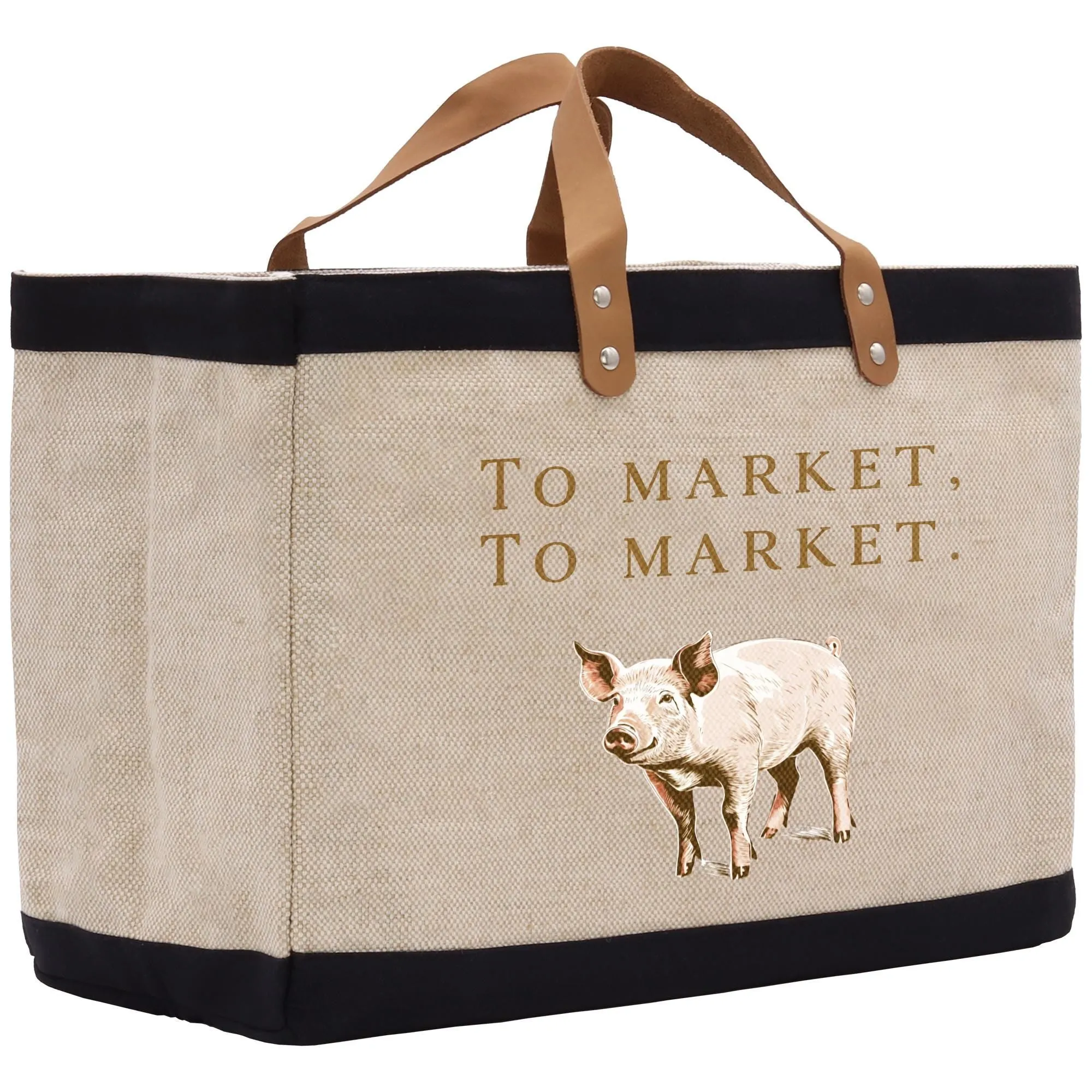 To Market Farmers Market Jute Canvas Tote Funny Farmer Market Bag Quote Jute Bag Shopping Bag Burlap Bag Farmhouse Bag Grocery Bag (FT1004)