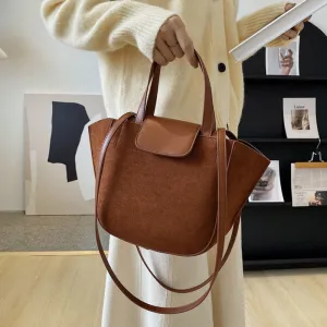 Tote Women Bag Crossbody Bag Designer Shoulder Bag Female Handbag Bucket Purse Retro PU Leather Simple All-match Fashion 2021