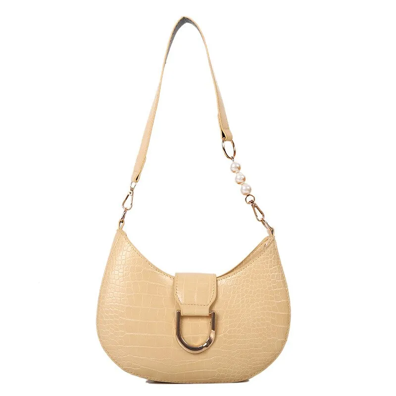 Vvsha Luxury Crocodile Pattern Beading Chain Shoulder Bags For Women 2023 Female Underarm Bag Ladies Purses And Handbags Casual Tote