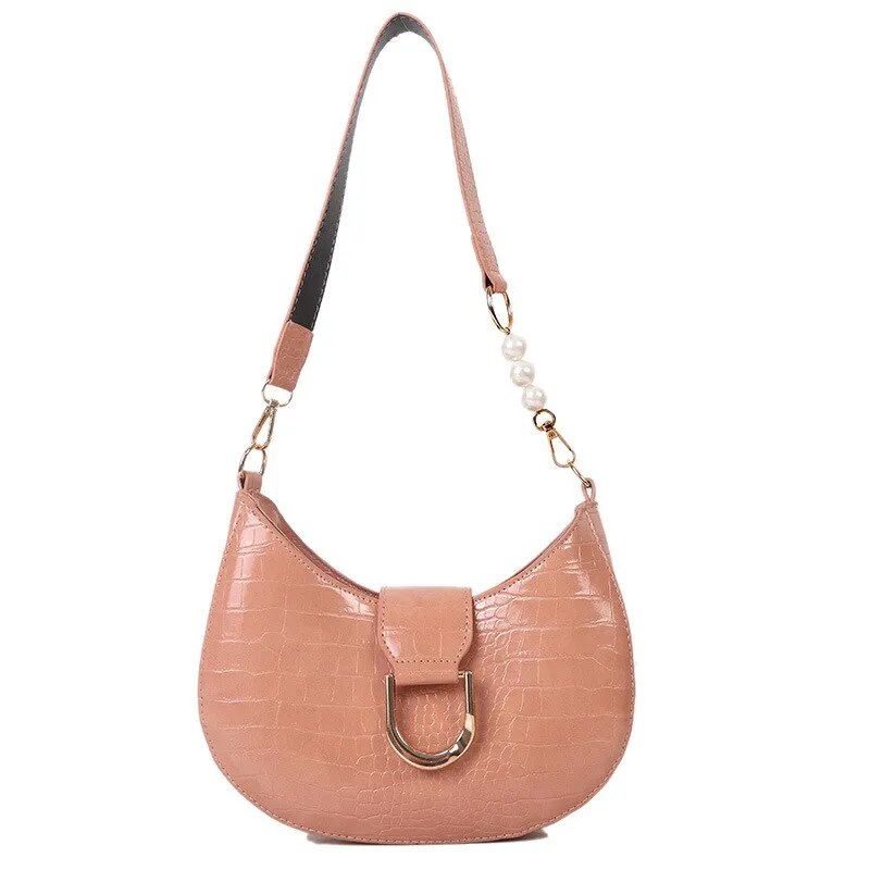 Vvsha Luxury Crocodile Pattern Beading Chain Shoulder Bags For Women 2023 Female Underarm Bag Ladies Purses And Handbags Casual Tote
