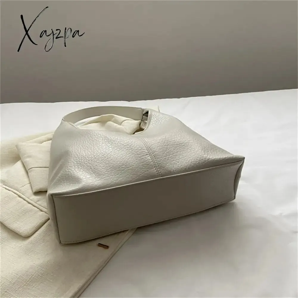 Xajzpa - 2 Sets Large Casual Totes Bag Soft PU Leahter Shoulder Side Bags for Women Fashion Laides Travel Purses and Handbags Luxury New