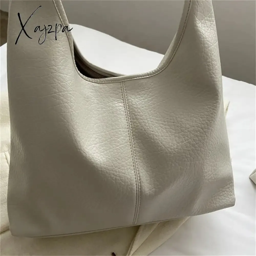 Xajzpa - 2 Sets Large Casual Totes Bag Soft PU Leahter Shoulder Side Bags for Women Fashion Laides Travel Purses and Handbags Luxury New