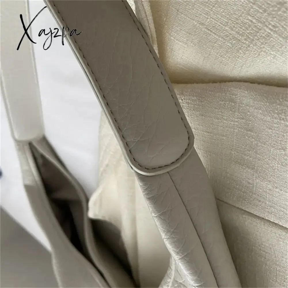 Xajzpa - 2 Sets Large Casual Totes Bag Soft PU Leahter Shoulder Side Bags for Women Fashion Laides Travel Purses and Handbags Luxury New