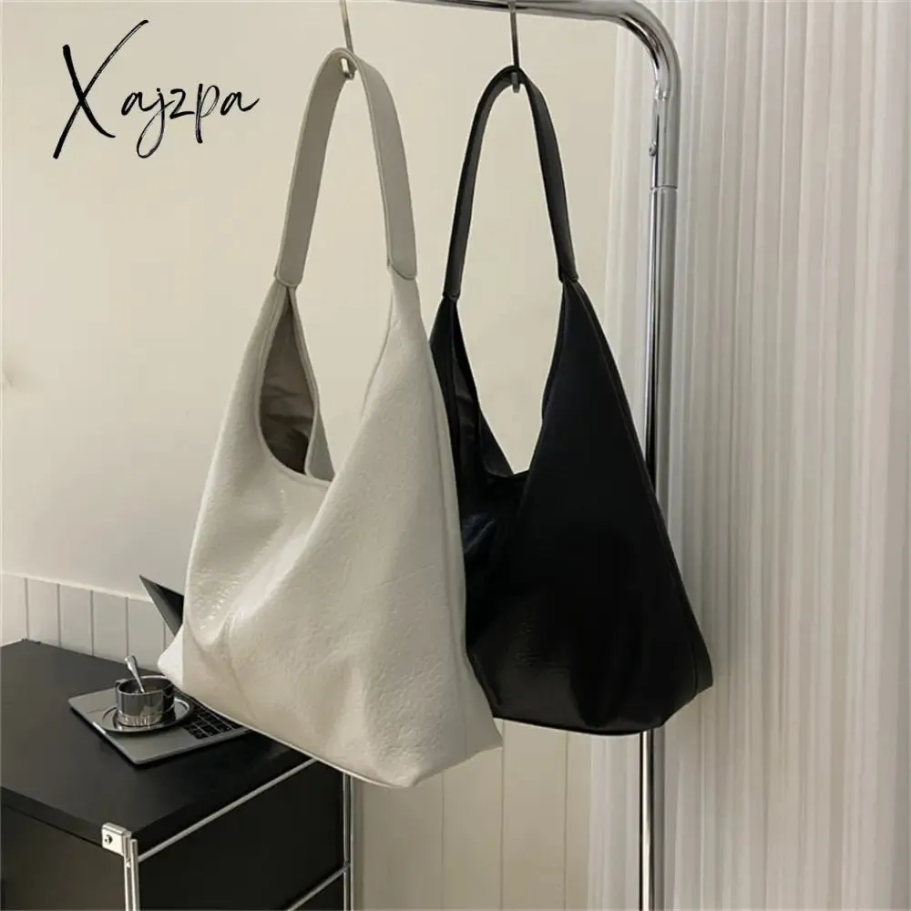 Xajzpa - 2 Sets Large Casual Totes Bag Soft PU Leahter Shoulder Side Bags for Women Fashion Laides Travel Purses and Handbags Luxury New