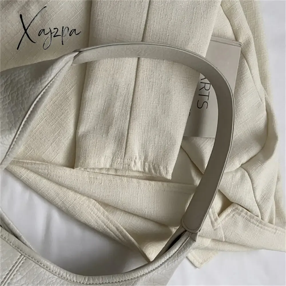 Xajzpa - 2 Sets Large Casual Totes Bag Soft PU Leahter Shoulder Side Bags for Women Fashion Laides Travel Purses and Handbags Luxury New