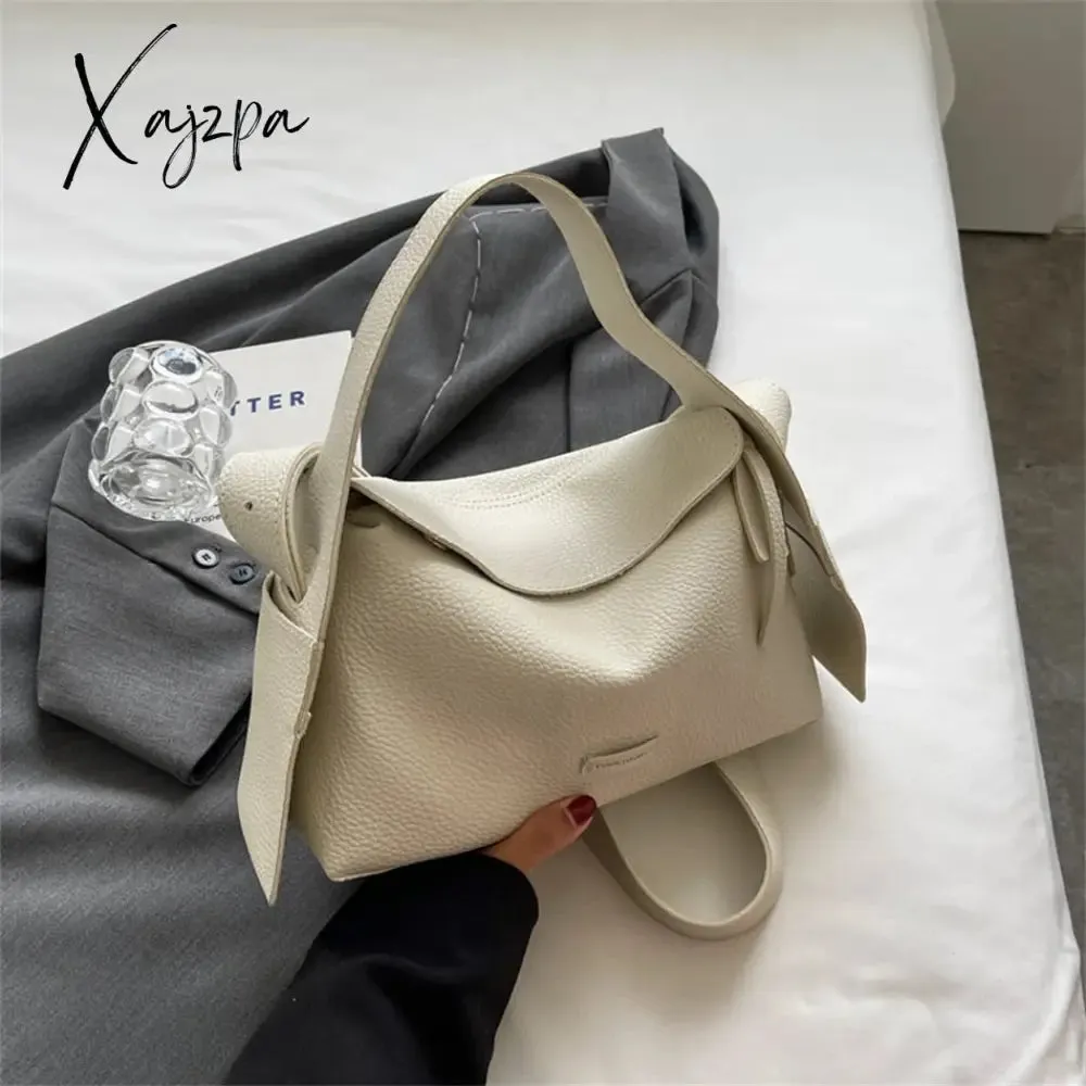 Xajzpa - Fashion Designer High Quality PU Leather Shoulder Crossbody Bags for Women Soild Color Brand Hobos 2023 Trend Female Handbag New