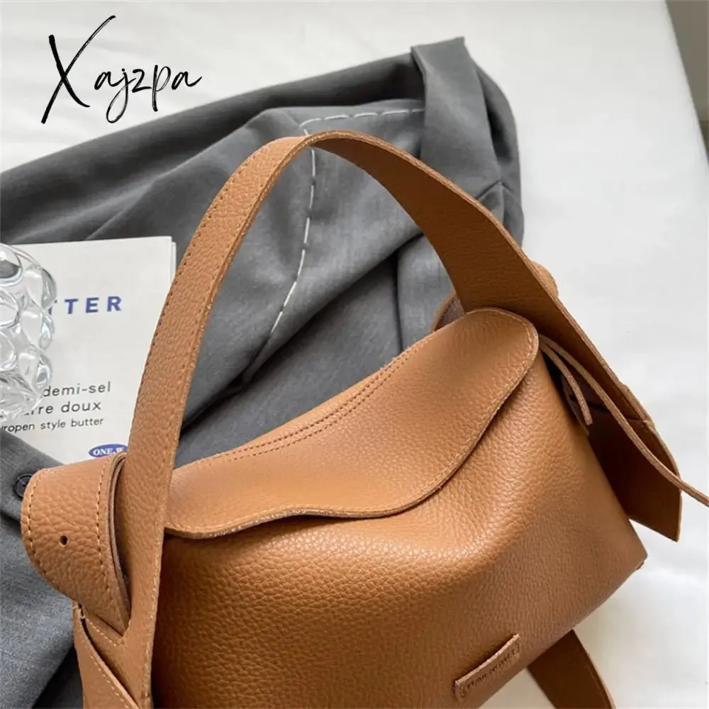 Xajzpa - Fashion Designer High Quality PU Leather Shoulder Crossbody Bags for Women Soild Color Brand Hobos 2023 Trend Female Handbag New