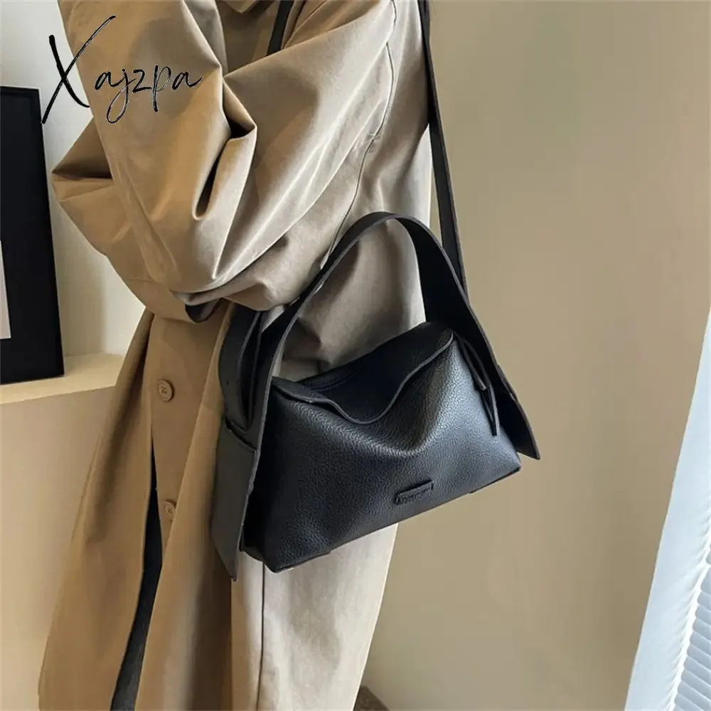 Xajzpa - Fashion Designer High Quality PU Leather Shoulder Crossbody Bags for Women Soild Color Brand Hobos 2023 Trend Female Handbag New