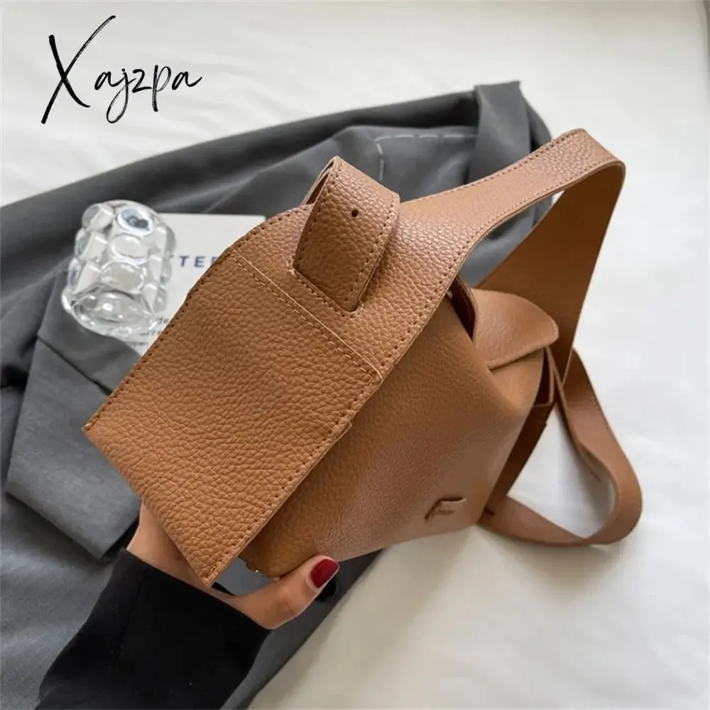 Xajzpa - Fashion Designer High Quality PU Leather Shoulder Crossbody Bags for Women Soild Color Brand Hobos 2023 Trend Female Handbag New