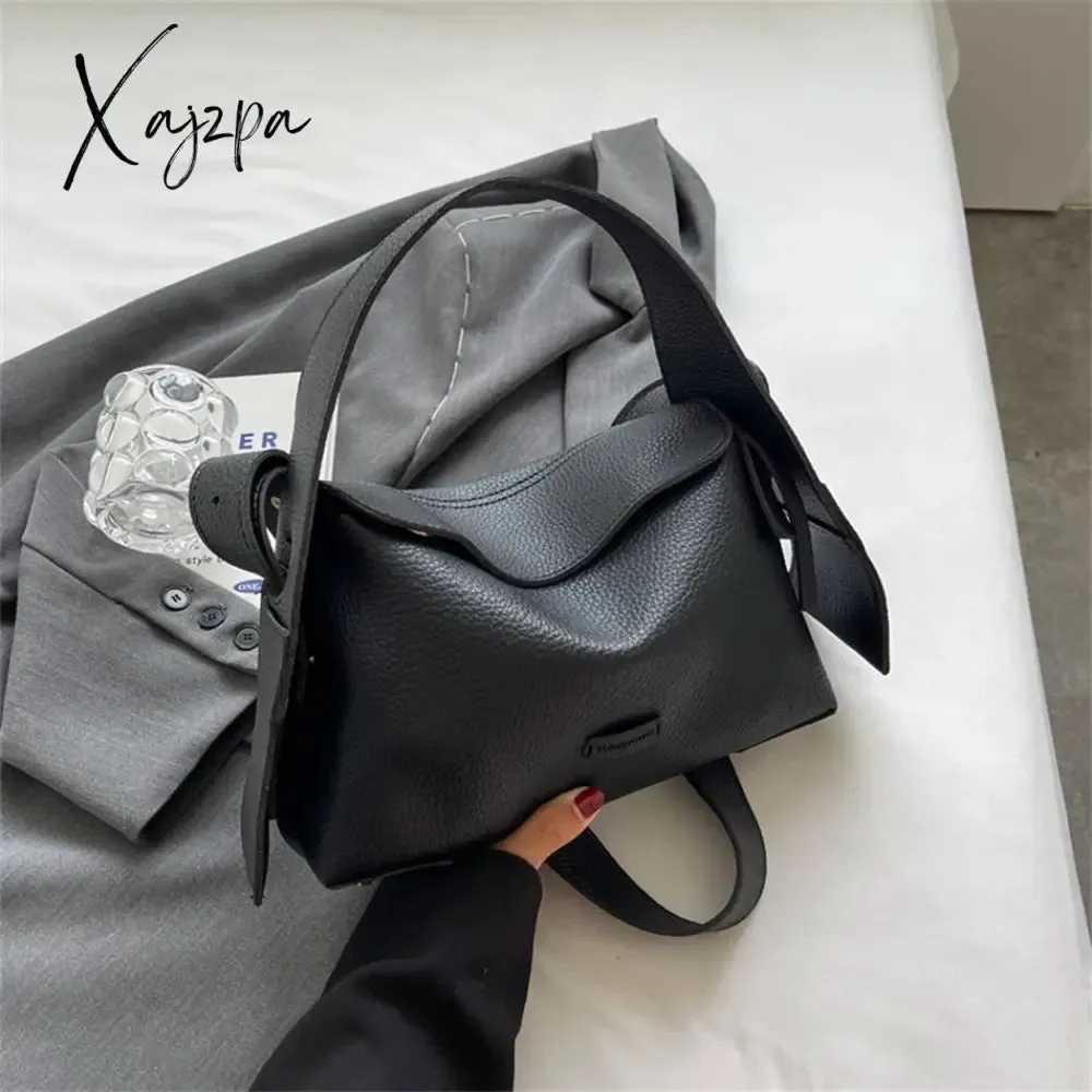 Xajzpa - Fashion Designer High Quality PU Leather Shoulder Crossbody Bags for Women Soild Color Brand Hobos 2023 Trend Female Handbag New