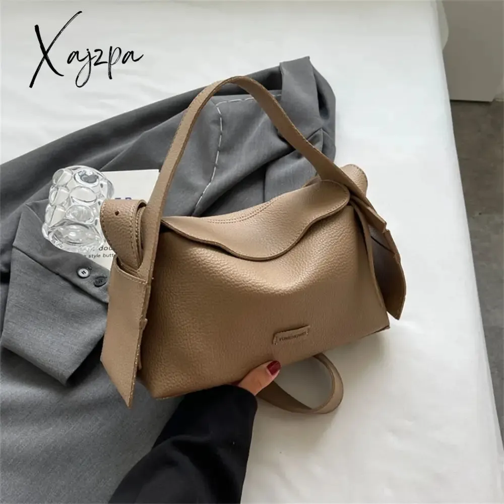 Xajzpa - Fashion Designer High Quality PU Leather Shoulder Crossbody Bags for Women Soild Color Brand Hobos 2023 Trend Female Handbag New
