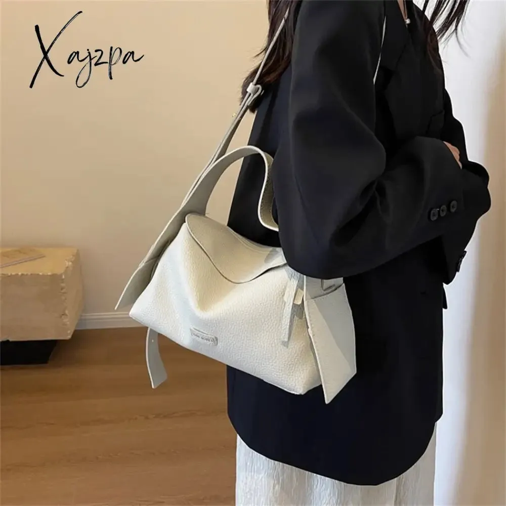 Xajzpa - Fashion Designer High Quality PU Leather Shoulder Crossbody Bags for Women Soild Color Brand Hobos 2023 Trend Female Handbag New