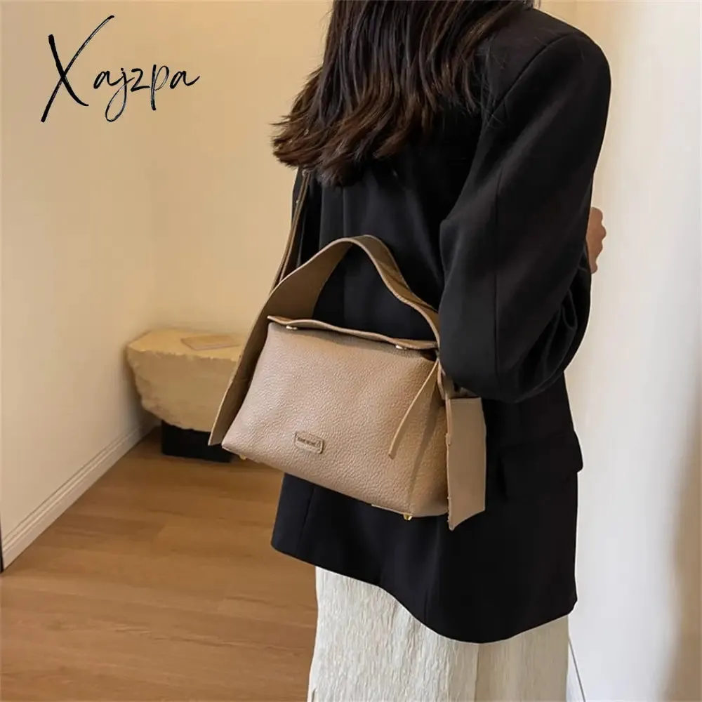Xajzpa - Fashion Designer High Quality PU Leather Shoulder Crossbody Bags for Women Soild Color Brand Hobos 2023 Trend Female Handbag New